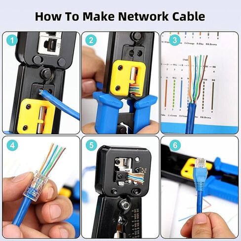 50pcs RJ45 Shielded Pass Through Connectors, 50PCS RJ45 Strain Relief Boots, Cat 6 Pass Through RJ45 Connectors for Solid or Stranded UTP Ethernet Cable 23-26AWG in Saudi Arabia