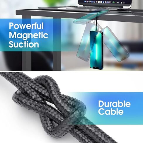 Magnetic Charging Cable 540° Rotation（7-Pack, 1.6ft/3.3ft/3.3ft/6.6ft/6.6ft/10ft/10ft, 3 in 1 USB C Magnetic Phone Charger Cable Compatible with Micro USB/Type C/iProduct Device (Black) in Saudi Arabia