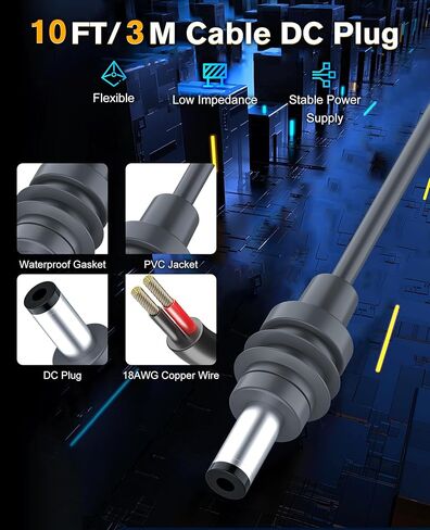 لـ Starlink Mini 3 in 1 DC Cable Cable Wighter 10fts ، Starlink عالية السرعة Mini 100W+ USB C كابل بديل ، Starlink Mini 12V-24V Car Charger Cord Adapter Placet in Kuwait