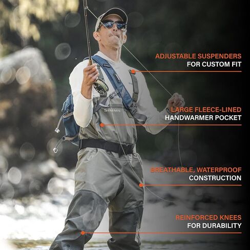 Simms Men's Tributary Stockingfoot Chest-High Fishing Waders - Durable, Breathable, Waterproof Fly Fishing Waders for Men in Saudi Arabia