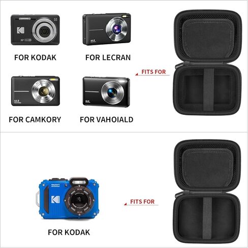 PAIYULE Case for Kodak PIXPRO FZ55, 45, 53, 43, WPZ2 Digital Camera, Also for CAMKORY, Lecran, VAHOIALD Vlogging Camera, with Storable Divider for Memory Cards- Box Only in Saudi Arabia