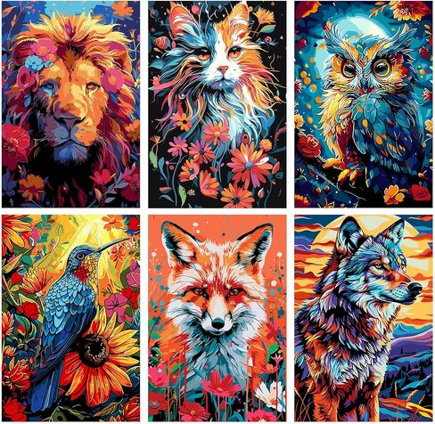 MISCER 6 Pack Paint by Numbers Kit for Adults Beginner,Starry Sky Paint by Number Kits, DIY Acrylic Oil Painting Suitable for Home Decoration (8 * 12 Inch) in Saudi Arabia
