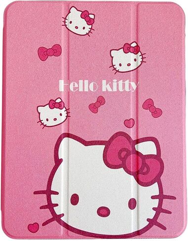 حالة كرتون لطيفة لجيل iPad 10th 10.9 بوصة 2022 مع حامل قلم رصاص ، Trifold Stand Smart iPad مع TPU ناعمة الاستيقاظ/النوم (أبيض) in Kuwait