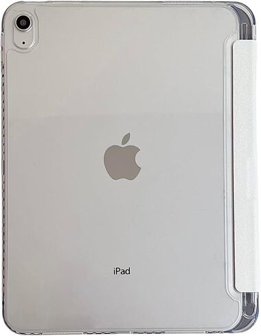 حالة كرتون لطيفة لجيل iPad 10th 10.9 بوصة 2022 مع حامل قلم رصاص ، Trifold Stand Smart iPad مع TPU ناعمة الاستيقاظ/النوم (أبيض) in Kuwait