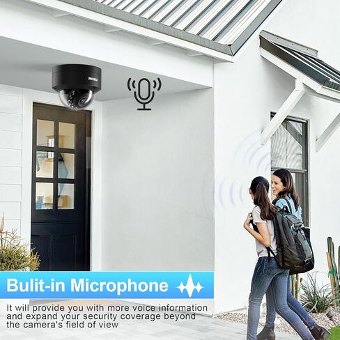 AI 8MP PoE IP Camera, Vandal-Proof Dome Security Camera Outdoor, AI Alarms with Human and Vehicle Detection, Night Vision 100ft, 2.8mm Lens Wide Angle 110°, Built-in Mic, IND8BR54A (White) in Kuwait