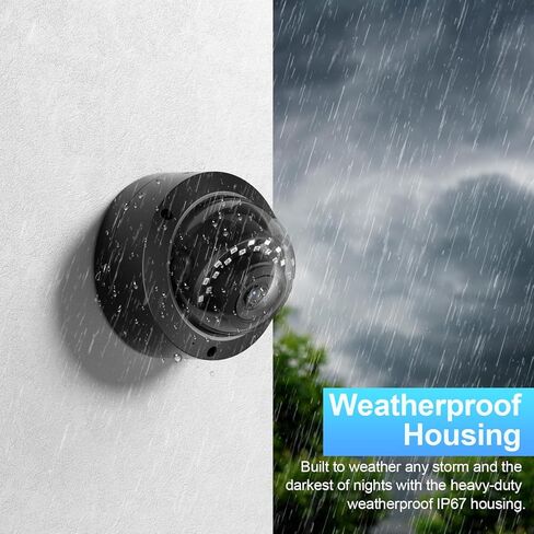 AI 8MP PoE IP Camera, Vandal-Proof Dome Security Camera Outdoor, AI Alarms with Human and Vehicle Detection, Night Vision 100ft, 2.8mm Lens Wide Angle 110°, Built-in Mic, IND8BR54A (White) in Kuwait