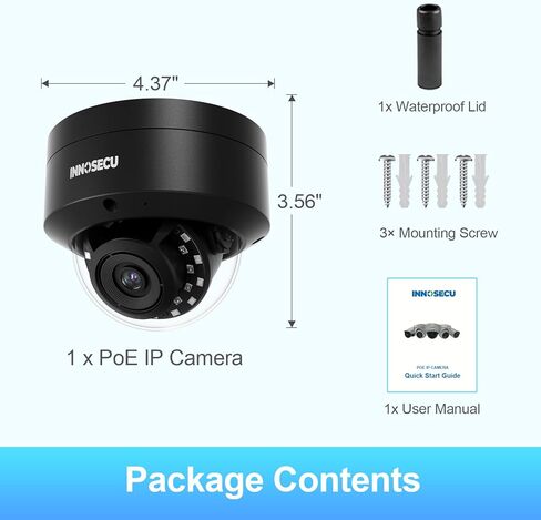 AI 8MP PoE IP Camera, Vandal-Proof Dome Security Camera Outdoor, AI Alarms with Human and Vehicle Detection, Night Vision 100ft, 2.8mm Lens Wide Angle 110°, Built-in Mic, IND8BR54A (White) in Kuwait