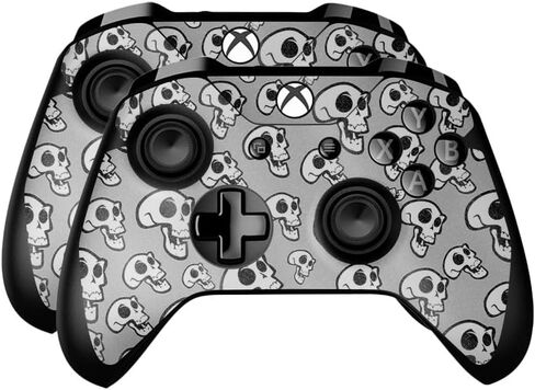 Glossy Glitter Skin Compatible with Microsoft Xbox One Controller (2 Pack) - Watercolor Blue - Premium 3M Vinyl Protective Wrap Decal Cover - Easy to Apply | Crafted in The USA by MightySkins in Saudi Arabia