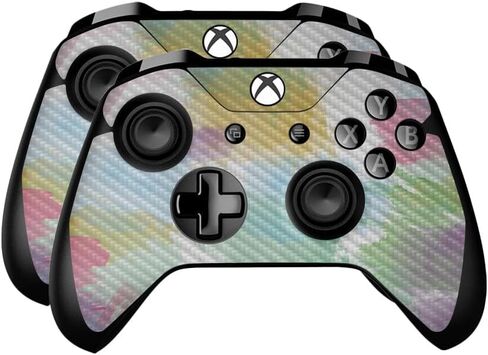 Glossy Glitter Skin Compatible with Microsoft Xbox One Controller (2 Pack) - Watercolor Blue - Premium 3M Vinyl Protective Wrap Decal Cover - Easy to Apply | Crafted in The USA by MightySkins in Saudi Arabia