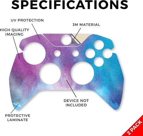 Glossy Glitter Skin Compatible with Microsoft Xbox One Controller (2 Pack) - Tech Web - Premium 3M Vinyl Protective Wrap Decal Cover - Easy to Apply | Crafted in The USA by MightySkins in Saudi Arabia