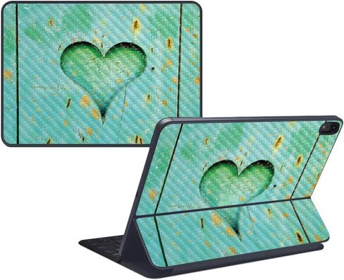 MightySkins Carbon Fiber Skin for Apple iPad Pro Smart Keyboard 11" (2018) - Heartwood - Protective, Durable Textured Carbon Fiber Finish - Easy to Apply, Remove, and Change Styles - Made in The USA in Saudi Arabia