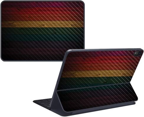 MightySkins Carbon Fiber Skin for Apple iPad Pro Smart Keyboard 11" (2018) - Heartwood - Protective, Durable Textured Carbon Fiber Finish - Easy to Apply, Remove, and Change Styles - Made in The USA in Saudi Arabia