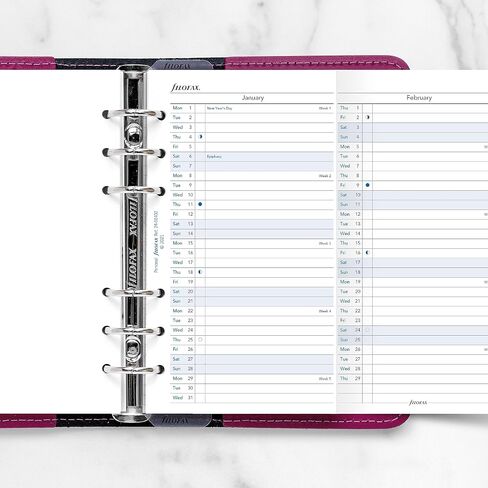 Filofax Calendar Diary Refill, Personal/Compact Size, Vertical Year Planner, White Paper, English, 2025 (C68402-25) in Saudi Arabia