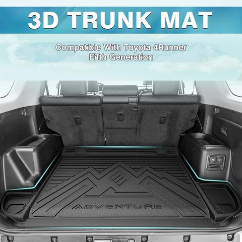 Mixsuper Custom Fit Cargo Liner لقاعدة Toyota Prius 2010-2011، 2012-2015 Toyota Prius اثنان/ثلاثة/أربعة/خمسة، حصيرة صندوق الأمتعة الخلفي لجميع الأحوال الجوية باللون الأسود in Kuwait