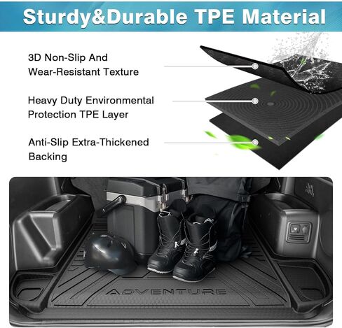 Mixsuper Custom Fit Cargo Liner لقاعدة Toyota Prius 2010-2011، 2012-2015 Toyota Prius اثنان/ثلاثة/أربعة/خمسة، حصيرة صندوق الأمتعة الخلفي لجميع الأحوال الجوية باللون الأسود in Kuwait