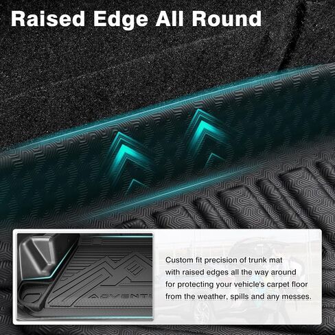 Mixsuper Custom Fit Cargo Liner لقاعدة Toyota Prius 2010-2011، 2012-2015 Toyota Prius اثنان/ثلاثة/أربعة/خمسة، حصيرة صندوق الأمتعة الخلفي لجميع الأحوال الجوية باللون الأسود in Kuwait