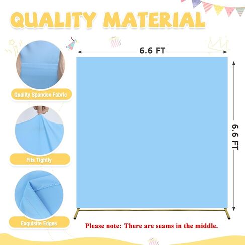 Wedding Arch Cover Black 6.6FT x 6.6FT Square Arch Stand Cover Spandex Fitted Balloon Arch Cover Stretchy Arch Cover Backdrop Fabric Metal Arch Frame Cover for Halloween Prom Party Decorations in Saudi Arabia