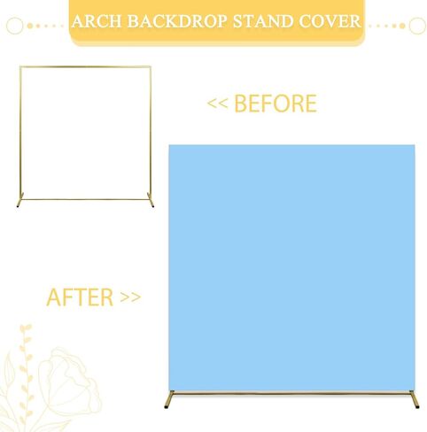 Wedding Arch Cover Black 6.6FT x 6.6FT Square Arch Stand Cover Spandex Fitted Balloon Arch Cover Stretchy Arch Cover Backdrop Fabric Metal Arch Frame Cover for Halloween Prom Party Decorations in Saudi Arabia