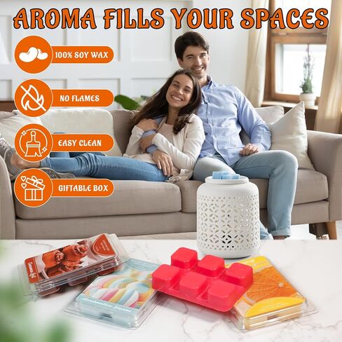 SCENTORINI Wax Melts Wax Cubes, White Sage Wax Melts Strong Scent, Soy Scented Wax Melts for Wax Warmer Valentines Day Gifts Decor, 2 x 2.5 oz in Kuwait