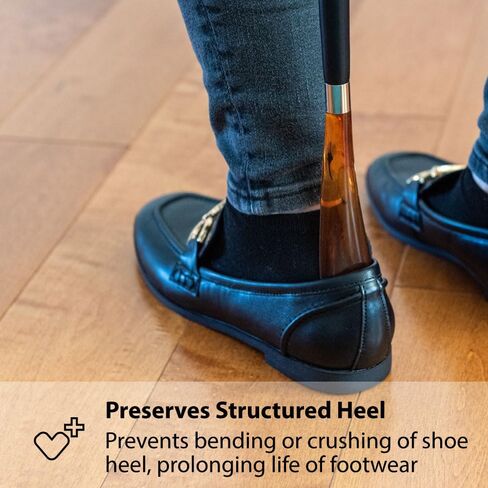 FootFitter 23" Shoe Horn, Long Length Premium Stylish Shoehorn, Prevents Strain & Creasing (MADE IN ITALY) in Kuwait
