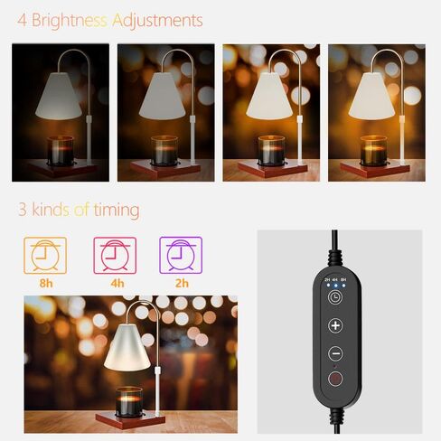 Candle Warmer Lamp with Timer & Dimmer, Electric Candle Warmer Light for Jar Candles Burner, Dimmable Wax Melts Warmer for Bedroom Home Decor, Modern Candle Melter Heater Gifts for Mom in Kuwait