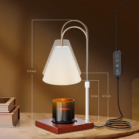 Candle Warmer Lamp with Timer & Dimmer, Electric Candle Warmer Light for Jar Candles Burner, Dimmable Wax Melts Warmer for Bedroom Home Decor, Modern Candle Melter Heater Gifts for Mom in Kuwait