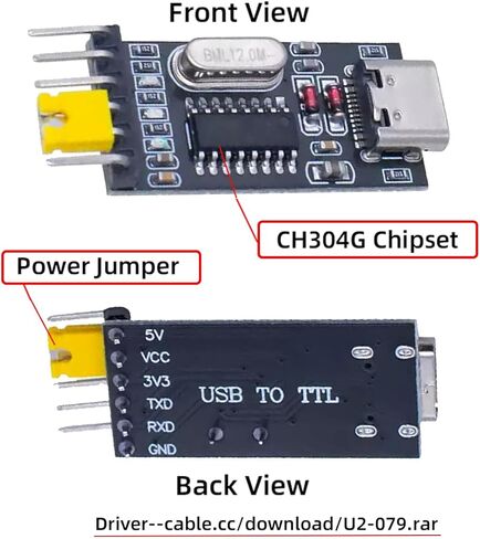 cablecc USB-C Type-C Female to TTL Adapter Board CH340G CH340 3.3V 5V Adapter Replace PL-2303 (Without housing) in Saudi Arabia