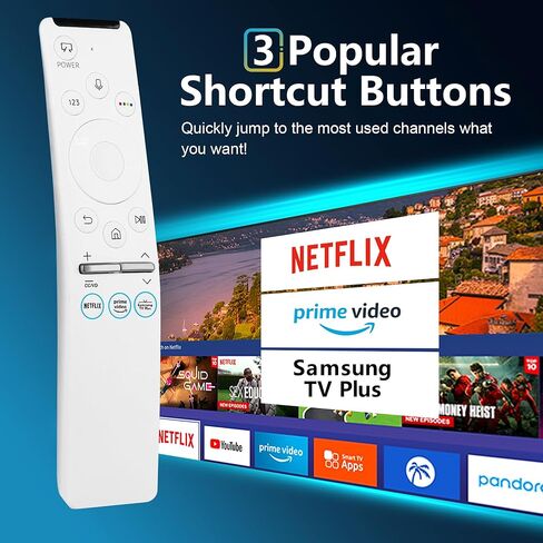 Replacement Voice Remote for Samsung TV Remote Control BN59-01330H/RMCSPR1AP1 Compatible for All Samsung with Voice Function Smart Curved Frame QLED LED LCD Crystal UHD 4K TVs with 3 Shortcut Buttons in Kuwait