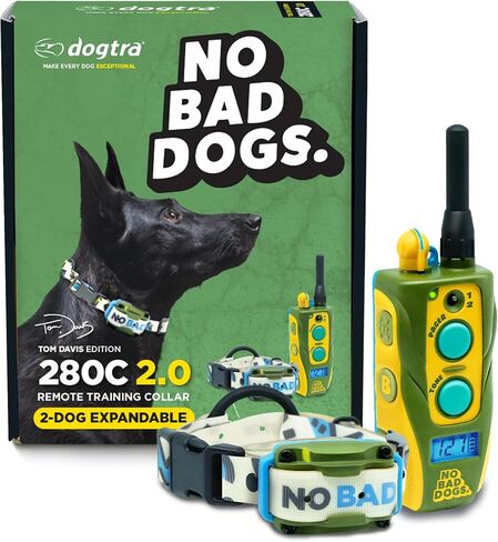 Dogtra E-Collar Tom Davis 280C Boost & Lock, Waterproof, 1/2-Mile Range Dog Training Collar with Remote, Rechargeable, 127 Levels, Vibration, Bungee, No Bad Dogs Trainer for Small, Medium, Large Dogs in Kuwait