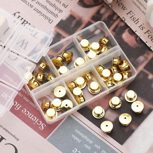 40 Pieces Metal Pin Backs Locking Pin Keepers Locking Clasp with Storage Case in Saudi Arabia