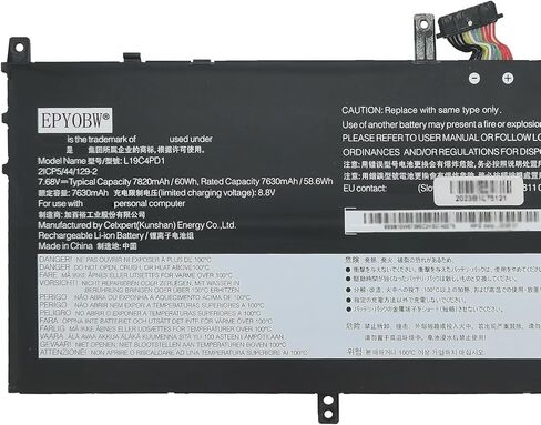 بطارية الكمبيوتر المحمول L19C4PDC 71Wh 4675mAh 15.36V متوافقة مع Lenovo Ideapad Yoga 7-14ITL5 82BH 82LW 7-15ITL5 82BJ 7-14ACN6 82N7 Series 5B10Z26482 SB10Z26481 L19L4PDC L19M4PDC in Saudi Arabia