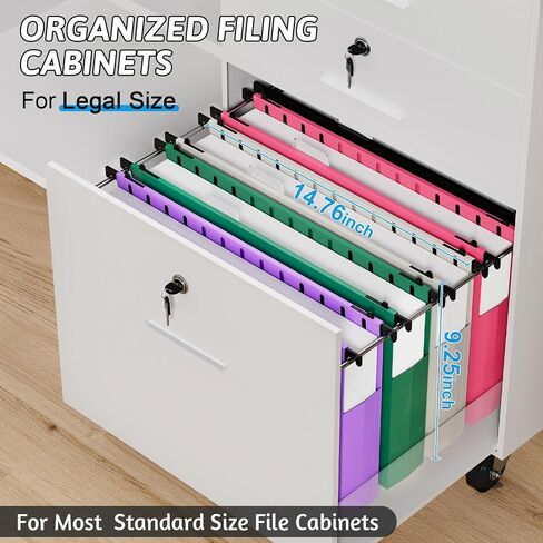 Extra Capacity Legal Size Plastic Hanging File Folders,Heavy Duty 2 Inch Expansion,12 Pack Reinforced Expanding Legal Hanging Folders,Legal Filing Cabinet Folders for Bulky Files,Assorted Color in Saudi Arabia
