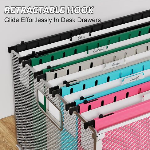 Extra Capacity Legal Size Plastic Hanging File Folders,Heavy Duty 2 Inch Expansion,12 Pack Reinforced Expanding Legal Hanging Folders,Legal Filing Cabinet Folders for Bulky Files,Assorted Color in Saudi Arabia