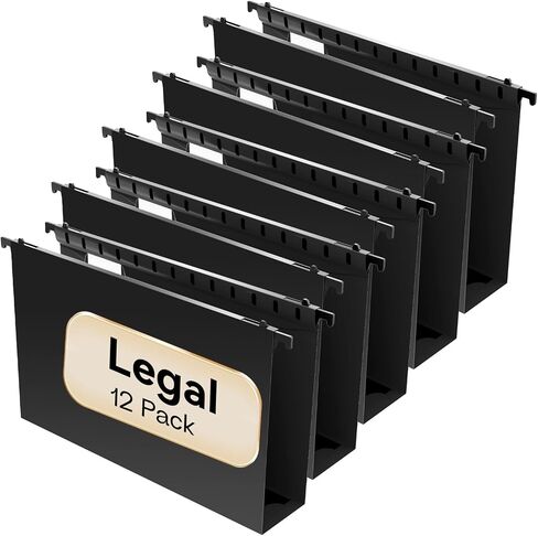 Extra Capacity Legal Size Plastic Hanging File Folders,Heavy Duty 2 Inch Expansion,12 Pack Reinforced Expanding Legal Hanging Folders,Legal Filing Cabinet Folders for Bulky Files,Assorted Color in Saudi Arabia