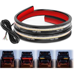 Nilight 30 Inch UTV Tailgate Light Strip 204 LED Red Running Brake Light Amber Turn Signals Light Compatible with Polaris RZR Kawasaki Pioneer Can Am Golf Cart Off-Road Truck Trailer, 2 Years Warranty