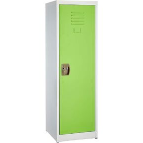 AdirOffice Kids Steel Metal Storage Locker - for Home & School - with Key & Hanging Rods (48 in 1 Door, Blue)