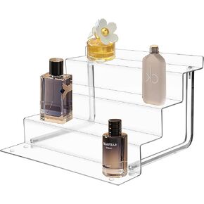 9x7 Inch Acrylic Riser Display Shelf, 4 Tier Display Riser Compatible with Funko POP Figures, Perfume Organizer, Tiered Display Stand Risers for Display, Acrylic Display for Decoration and Organizer in Kuwait