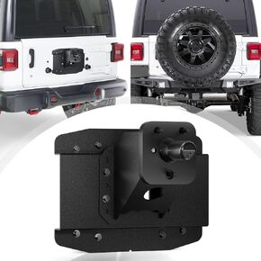 Adjustable Spare Tire Carrier Compatible with 2018-2024 Jeep Wrangler JL JLU Unlimited 2/4 Doors Heavy Duty Spare Tire Lift up to 40 inches with a Rear-view Camera Slot (Camera not Included)
