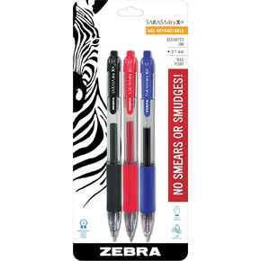 Zebra Pen Sarasa Dry X20 Retractable Gel Pen, Medium Point, 0.7mm, Assorted Business Color Ink, 24-Pack (Packaging May Vary)