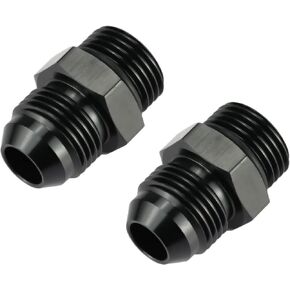 Ucreative 12AN Flare to 10AN ORB Male Fuel Rail Adapter Fitting Black 2Pcs
