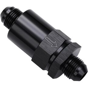 8AN Billet Inline Fuel Filter 30 Micron Aluminum Black
