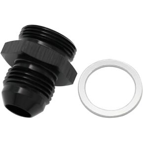 Aluminum 6AN Male Flare to 5/8-20 Male Carb Carburetor Fuel Inlet Fitting Adapter Black