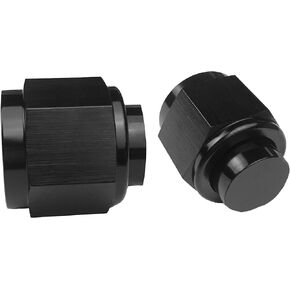 12AN Female Flare Tube Cap Fitting 12 AN Tubing Plug Nuts Fuel Line Block Off Aluminum Adapter Pack of 2