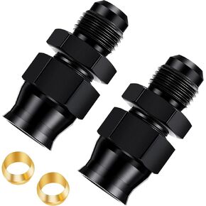 2 Pieces 6 AN Male Flare Aluminum Tubing Fittings Fuel Tube Hardline Adapter Alloy 6 AN Fitting Fuel Line Fittings with Brass Insert for Oiling System (2 Pieces,3/8 Inch)