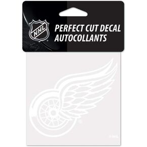 Wincraft NHL Detroit Red Wings 4x4 Perfect Cut White Decal, One Size, Team Color