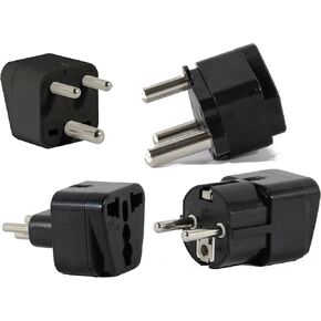 US to South Africa Travel Adapter Plug for USA/Universal to Africa Type M N D E (C/F) AC Power Plugs Pack of 4