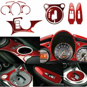Car Interior Accessories 12-Piece Black Carbon Fiber Complete Interior Overlay Trim Strip for Nissan 370Z 2009-2020