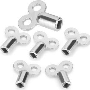 6Pcs Radiator Valve Keys, Radiator Bleed Hole Key Radiator Vent Air Valve Key Plumbing Valve Key for Radiators and Faucet (Silver)