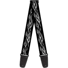 Buckle-Down Guitar Strap Flame Silver 2 Inches Wide (GS-W20604)