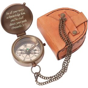 Religious Gifts - Gods Compass Engraved with Proverb 3:5 - Uplifting Christian Gifts for Men Catholic Gifts, First Communion Gifts, Baptism Gifts for Boys and Girls, Graduation Gifts